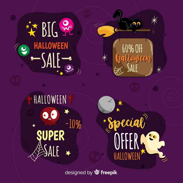 Accumulazione del distintivo di vendita di halloween disegnata a mano