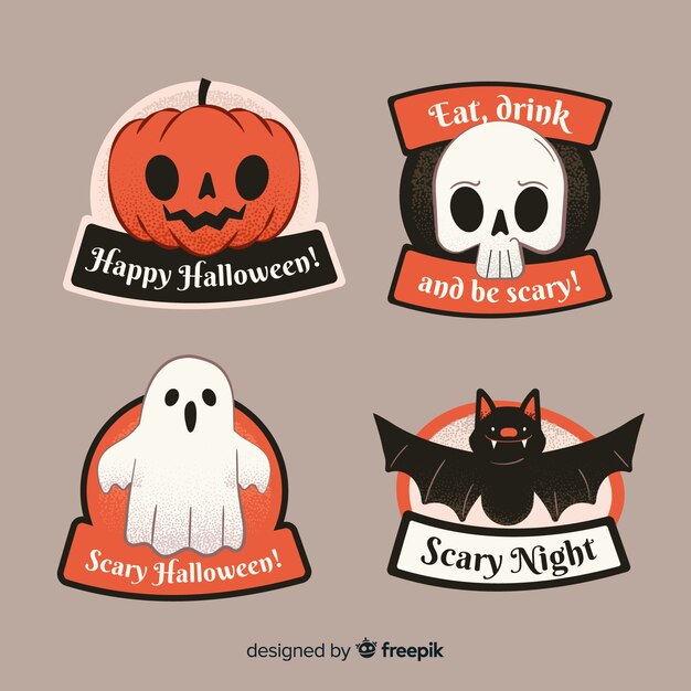 Accumulazione del distintivo di vendita di halloween disegnata a mano
