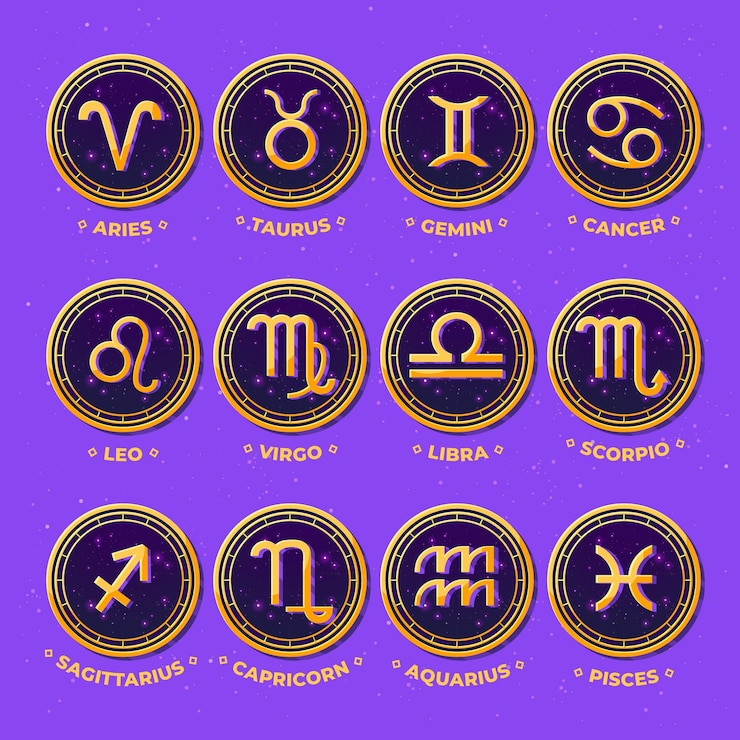 Vettore gratuito accumulazione del segno dello zodiaco del fumetto