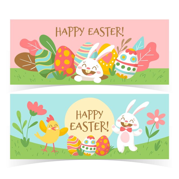 Accumulazione delle bandiere di Pasqua disegnata a mano