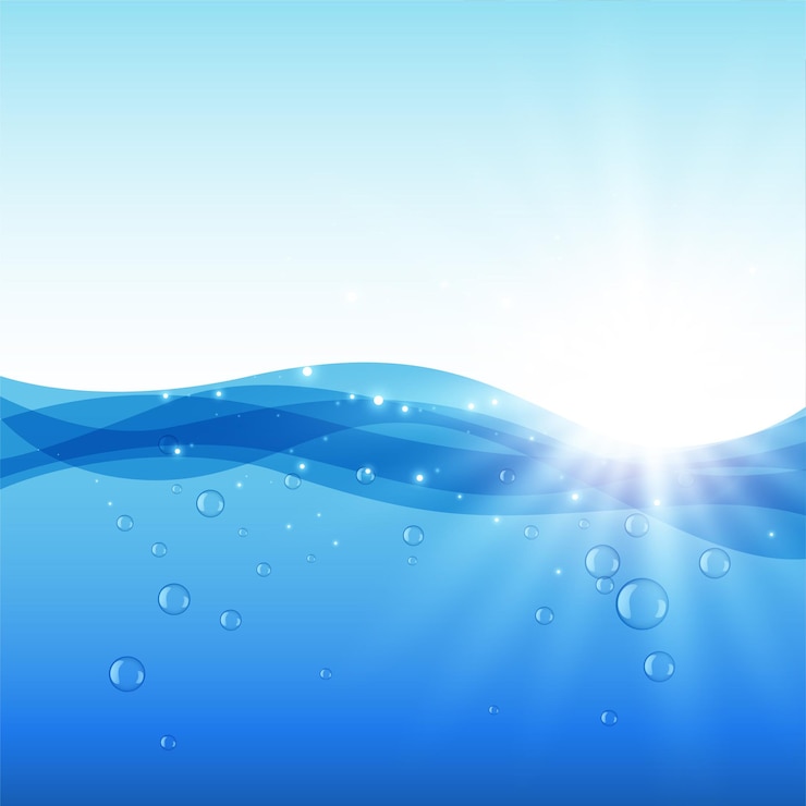 Vettore gratuito acqua d'acqua con sfondo di luce solare
