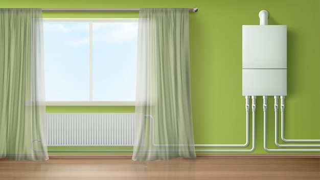 Acqua di caldaia e parete del riscaldatore collegate al radiatore