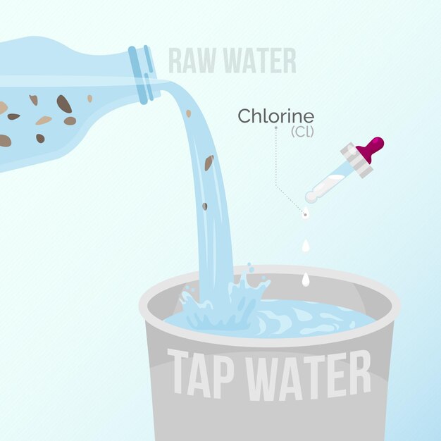 Acqua non depurata disinfettata con cloro