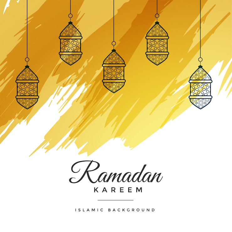 Vettore gratuito acquerello astratto di ramadan kareem