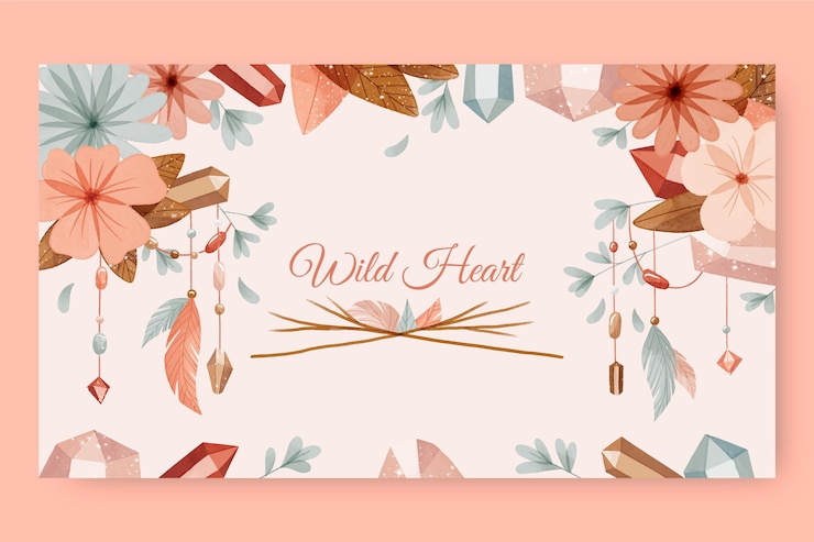 Vettore gratuito acquerello boho canale youtube arte