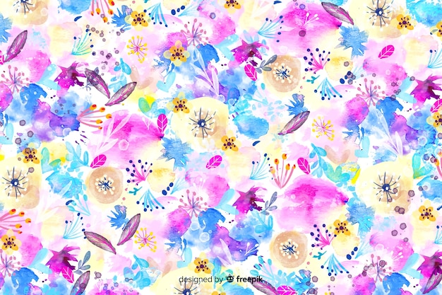 Acquerello colorato astratto sfondo floreale