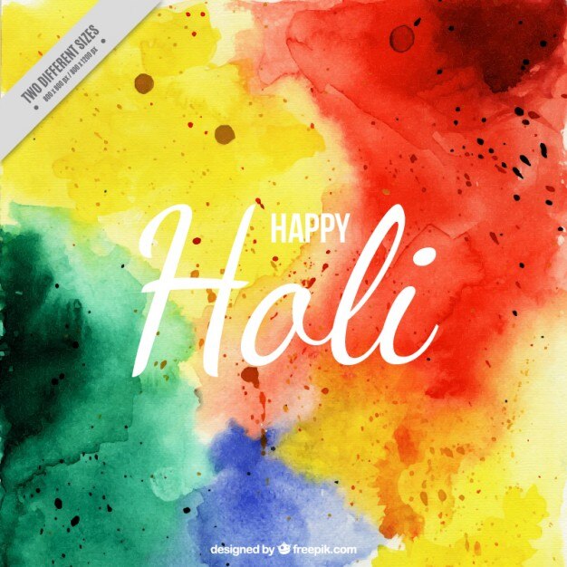 Vettore gratuito acquerello felice holi sfondo