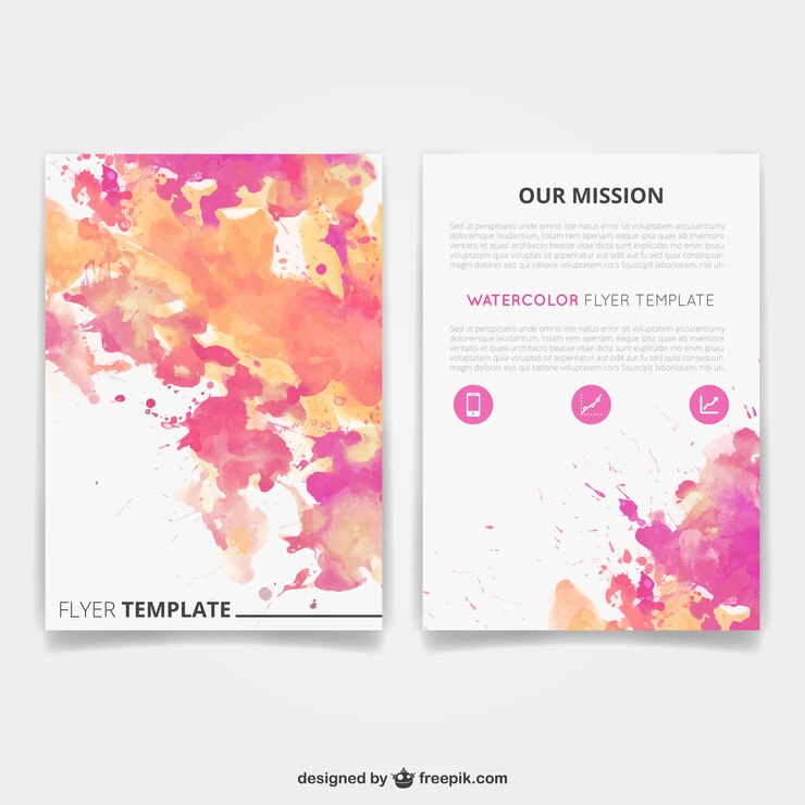 Vettore gratuito acquerello modello di brochure