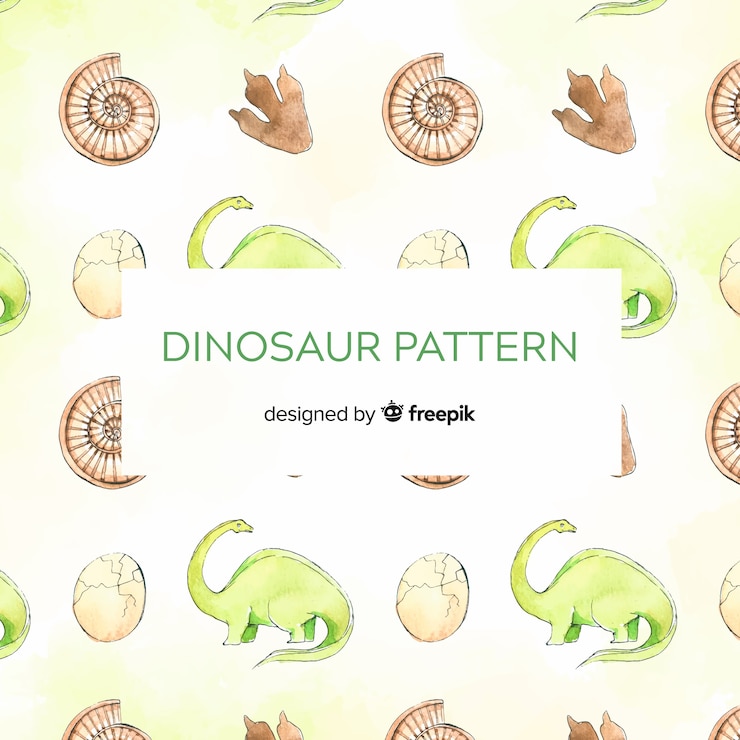 Vettore gratuito acquerello modello di dinosauro