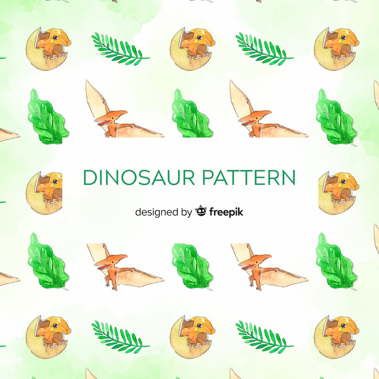 Vettore gratuito acquerello modello di dinosauro