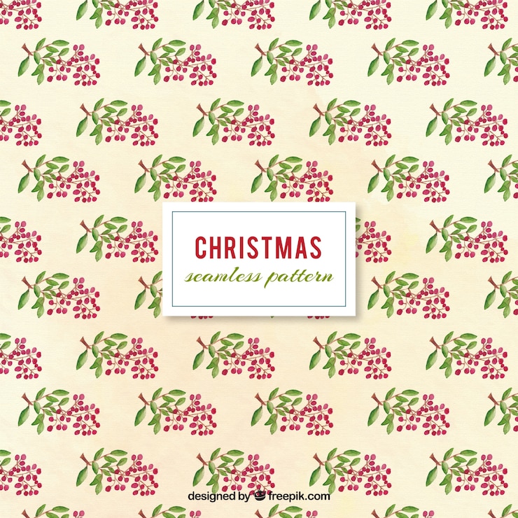 Vettore gratuito acquerello natale motivo floreale
