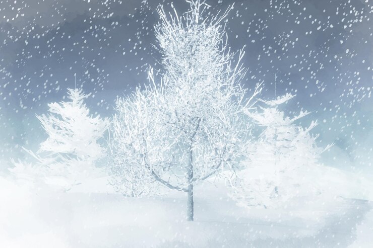 Vettore gratuito acquerello paesaggio invernale