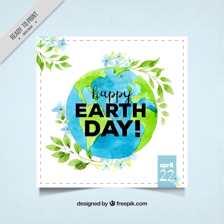 Vettore gratuito acquerello terra d&#39;auguri di giorno