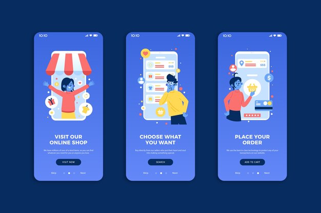 Acquista il pacchetto di schermate delle app di onboarding online