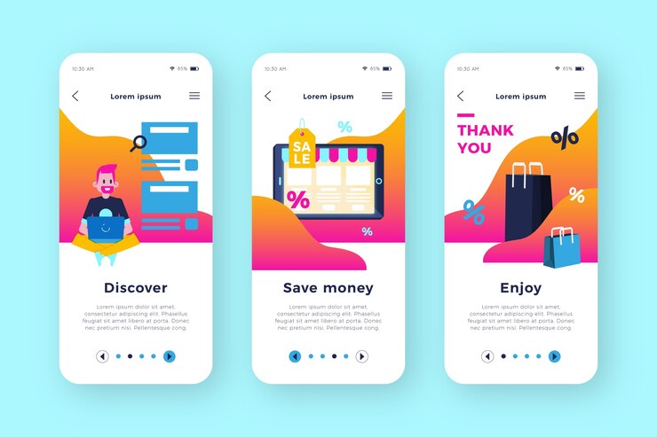 Vettore gratuito acquista l'app di onboarding online
