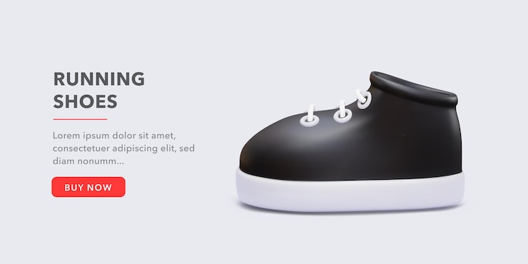 Vettore gratuito acquista ora una sneaker 3d realistica isolata su sfondo bianco