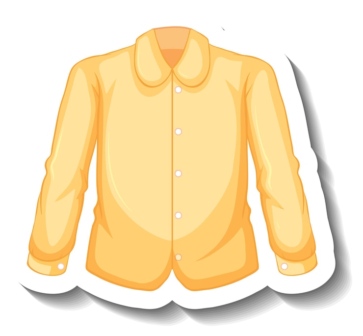 Vettore gratuito adesivo camicia gialla in stile cartone animato