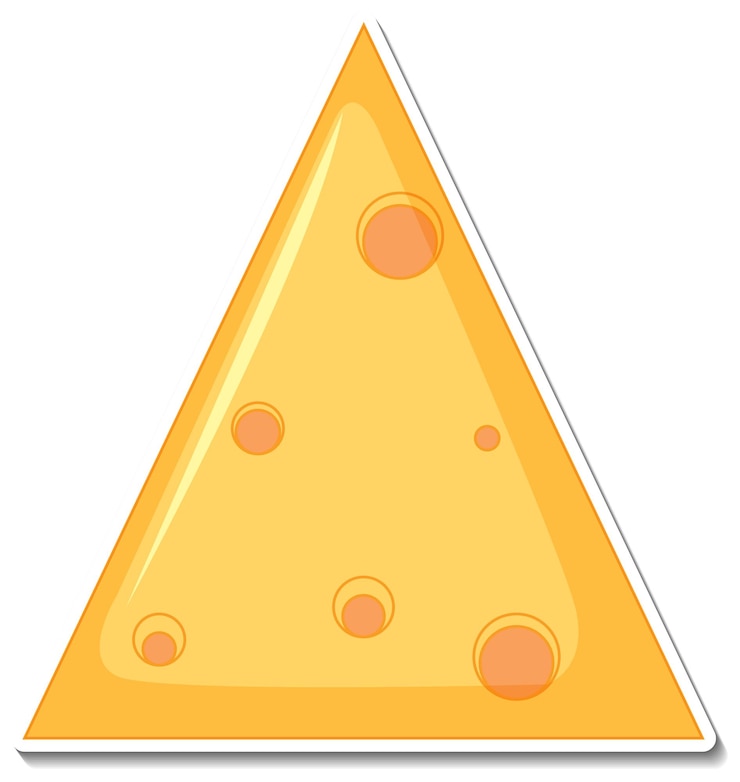 Vettore gratuito adesivo di formaggio su sfondo bianco