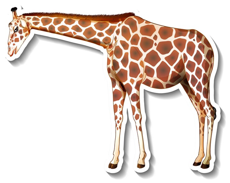 Vettore gratuito adesivo giraffa animale cartone animato