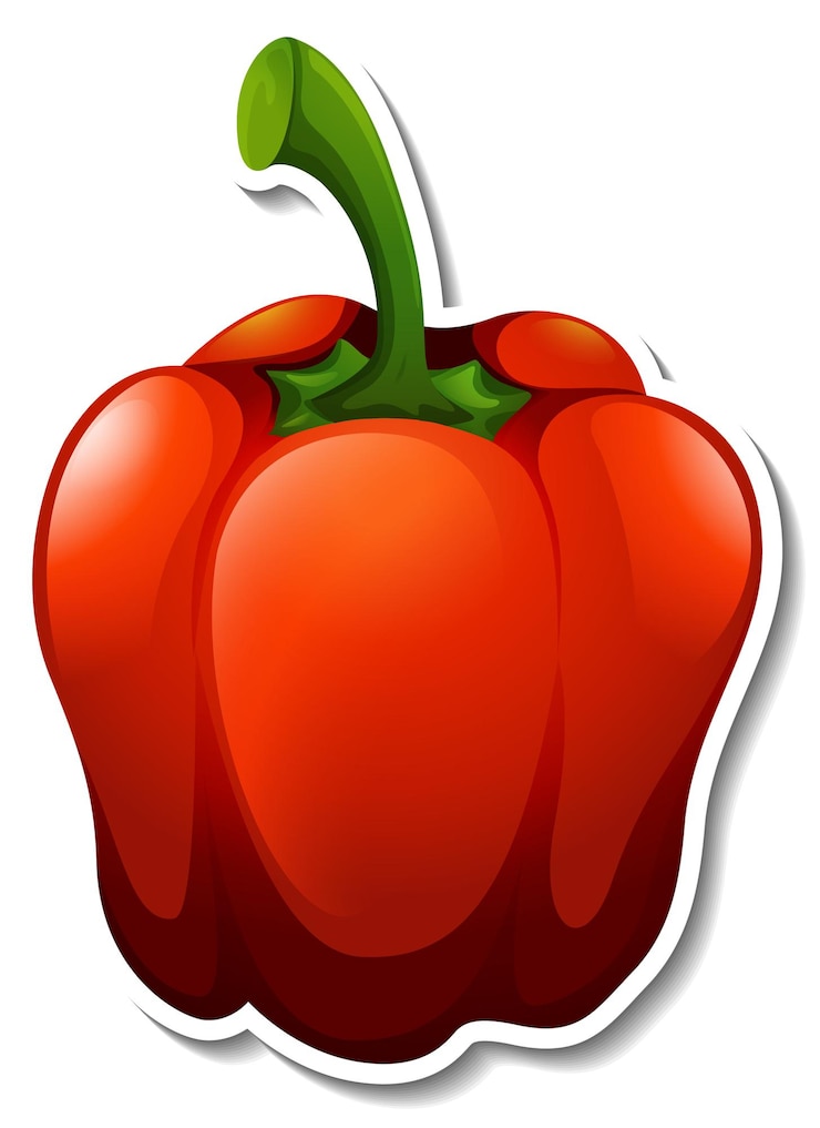 Vettore gratuito adesivo peperoncino rosso su sfondo bianco