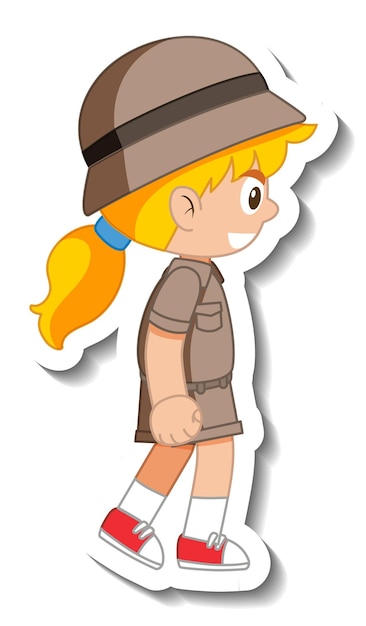 Adesivo personaggio dei cartoni animati di bambina scout