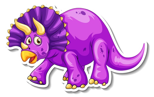 Adesivo personaggio dei cartoni animati dinosauro triceratopo