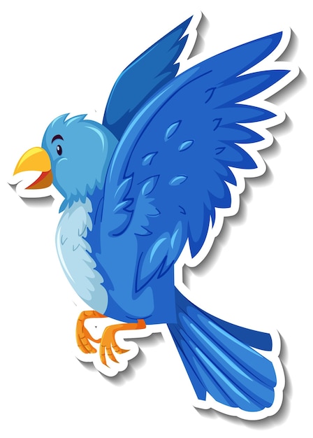 Adesivo simpatico cartone animato animale uccello blu