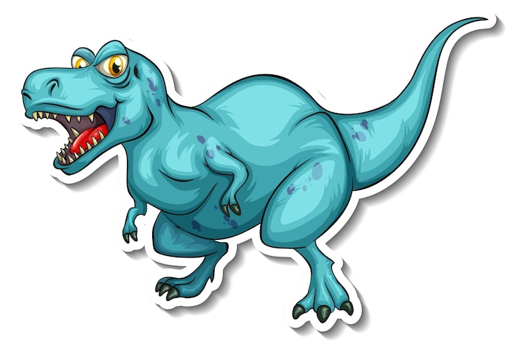 Vettore gratuito adesivo tirannosauro dinosauro personaggio dei cartoni animati