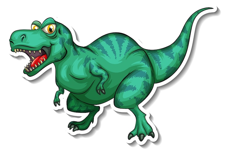 Vettore gratuito adesivo tirannosauro dinosauro personaggio dei cartoni animati