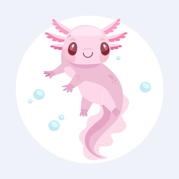 Adorabile illustrazione di ajolote marino