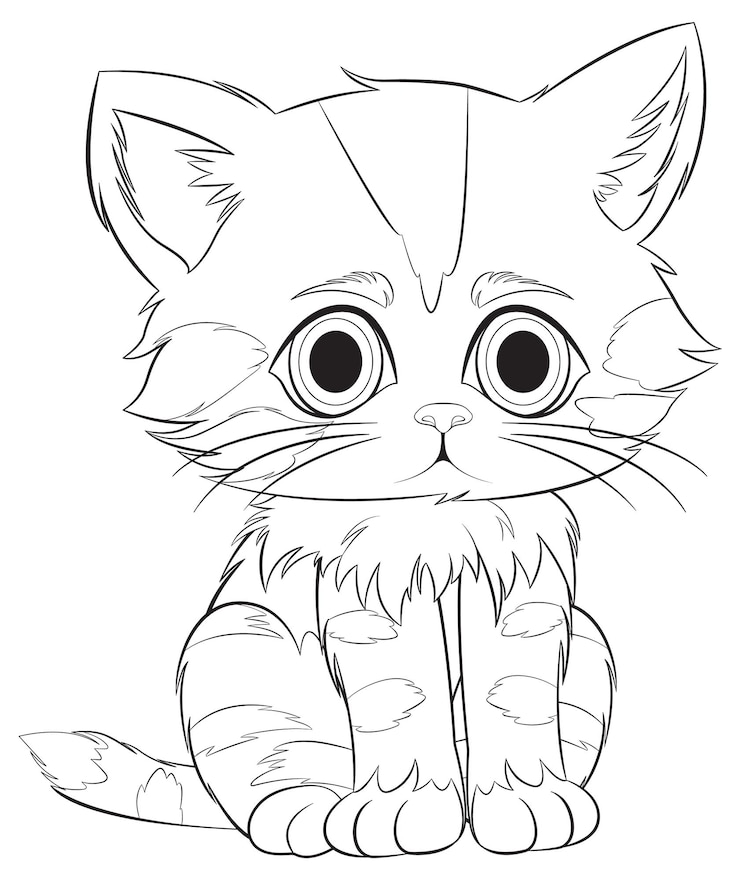 Vettore gratuito adorabile illustrazione vettoriale di gattini