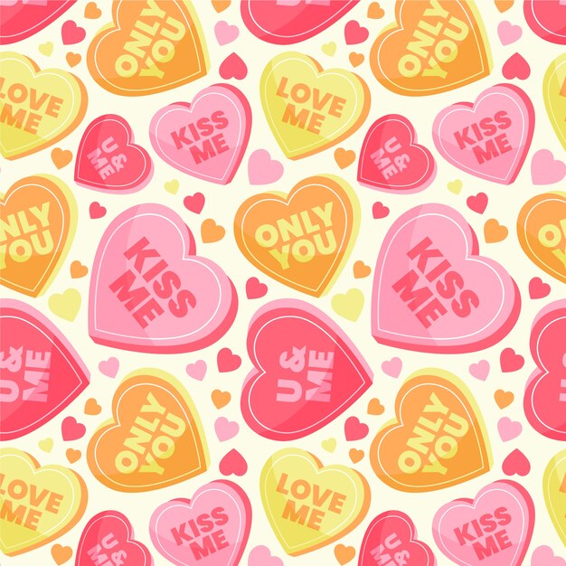 Adorabile motivo a cuori di conversazione