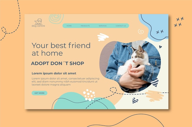 Adotta un modello di pagina di destinazione per animali domestici
