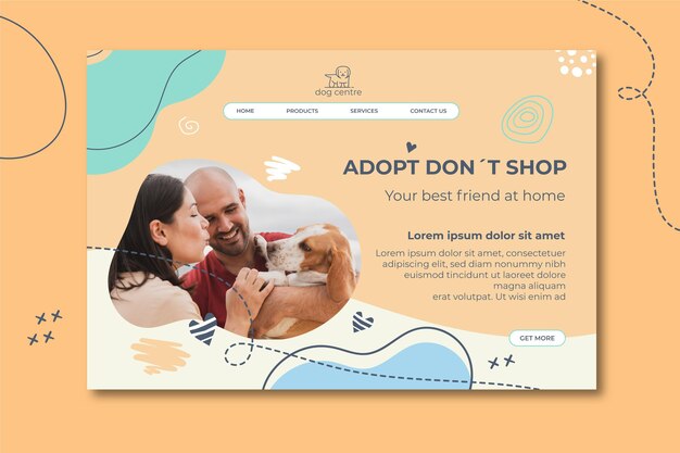 Adotta un modello di pagina di destinazione per animali domestici