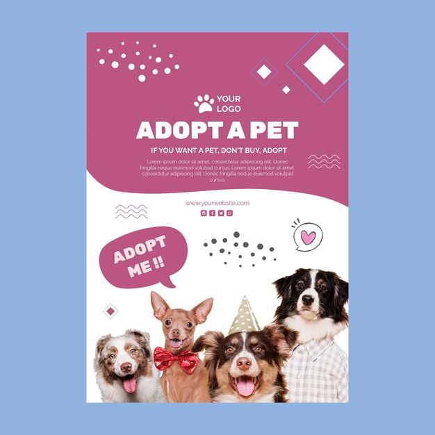 Adotta un modello di volantino per animali domestici