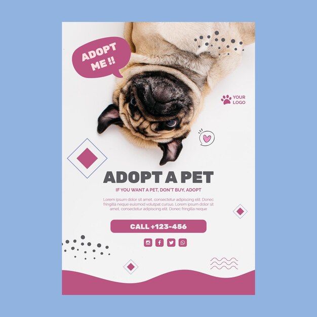 Adotta un poster modello per animali domestici