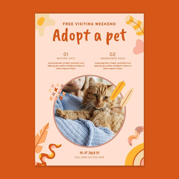 Adotta un poster per animali domestici con foto