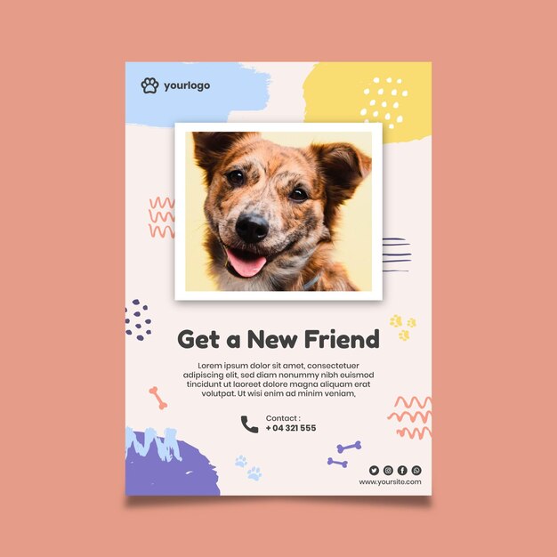 Adotta un poster per animali domestici con la foto del cane