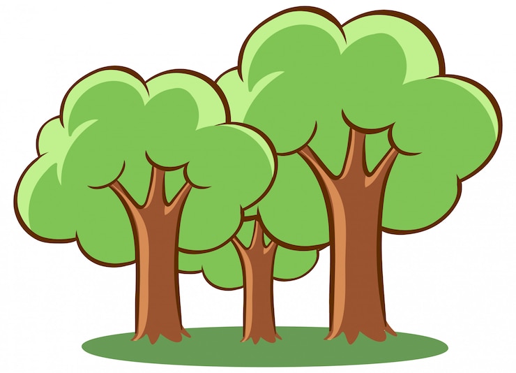 Vettore gratuito alberi nel parco