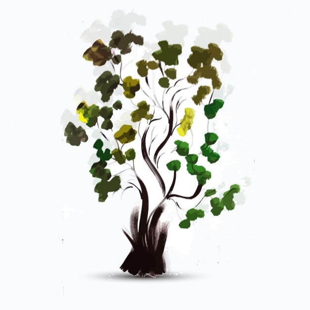 Vettore gratuito albero d'acquarello
