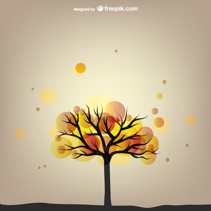 Vettore gratuito albero d'autunno astratto