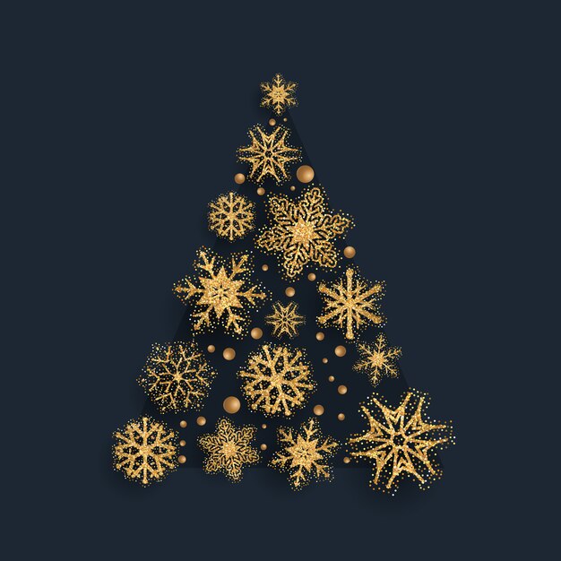 Albero di Natale glitterato fiocco di neve