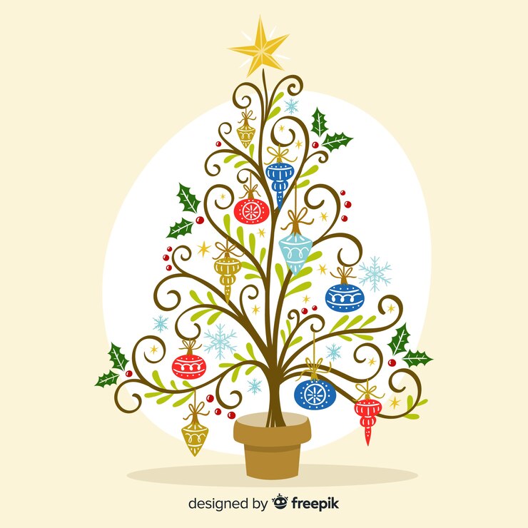 Vettore gratuito albero di natale