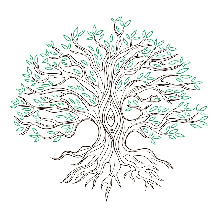 Vettore gratuito albero di vita disegnato a mano