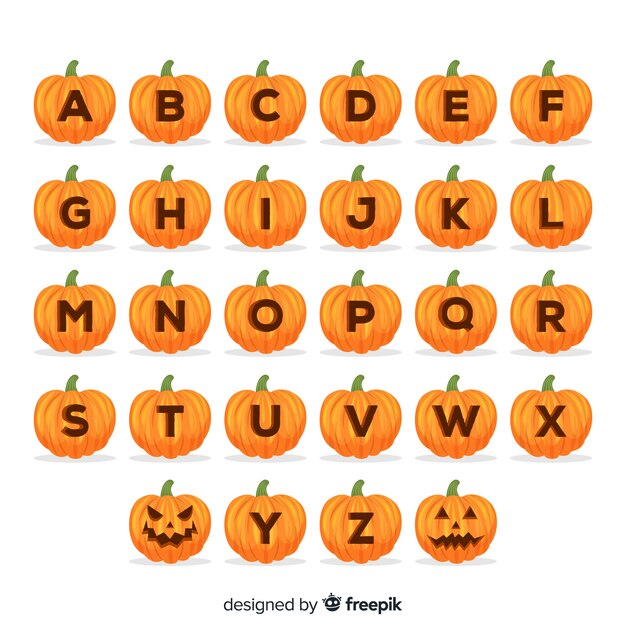 Alfabeto di zucca di Halloween