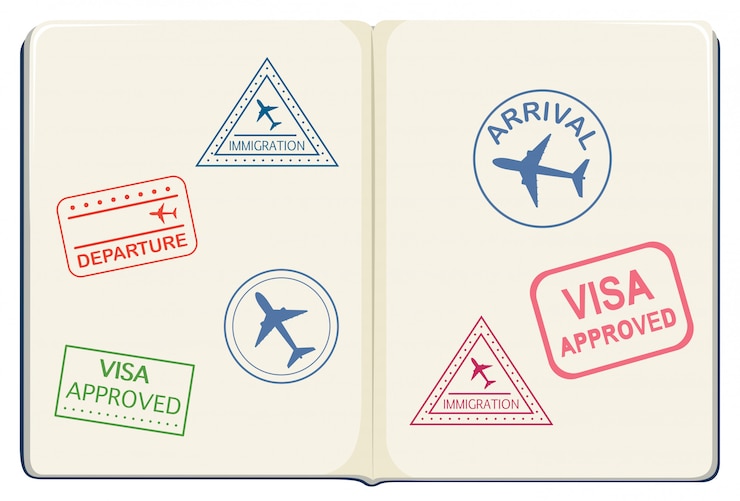 Vettore gratuito all'interno di un passaporto