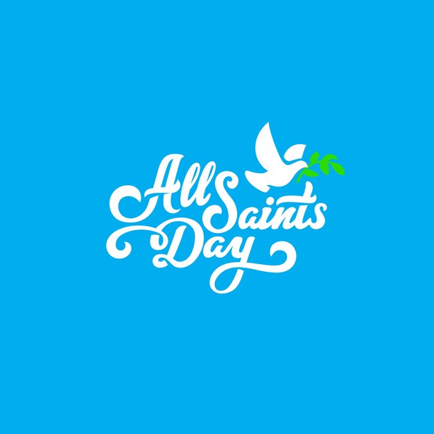 All Saints Day Text Lettering composizione calligrafica