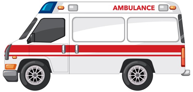 Ambulanza di emergenza su sfondo bianco