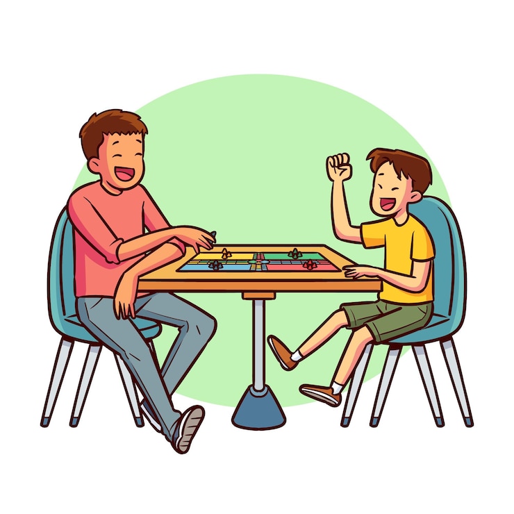 Vettore gratuito amici che giocano a ludo al tavolo