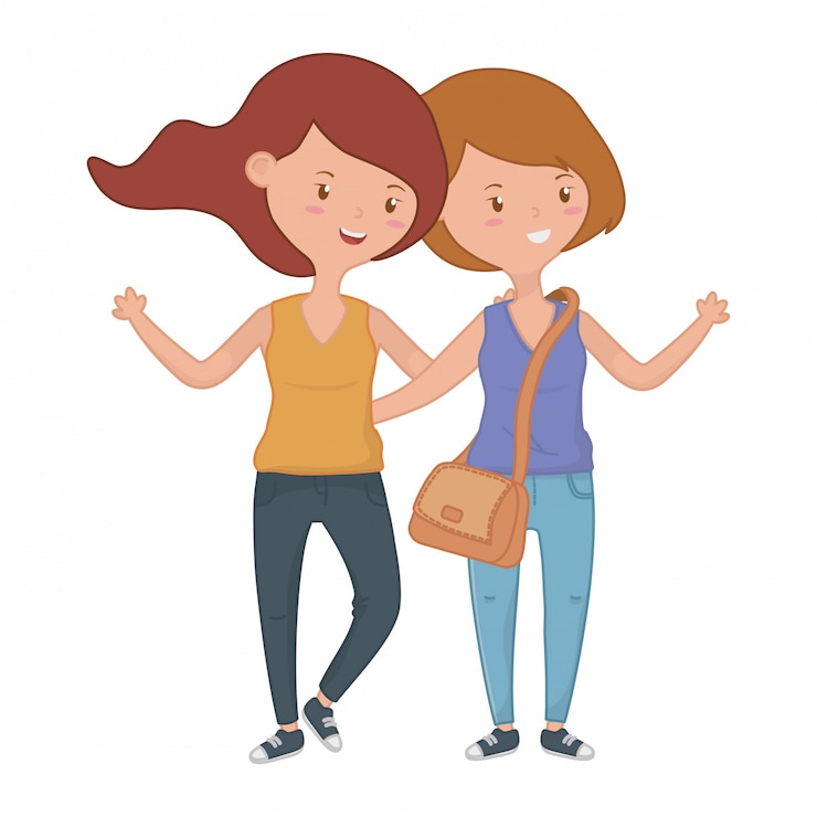Vettore gratuito amici di ragazze adolescenti